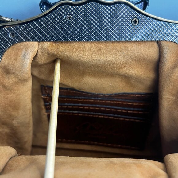 PATRICIA NASH SOFT METALLIC TOOLES ROSARIA SNAP CLOSURE SHOULDER CHAIN WITH SNAP - Picture 6 of 9